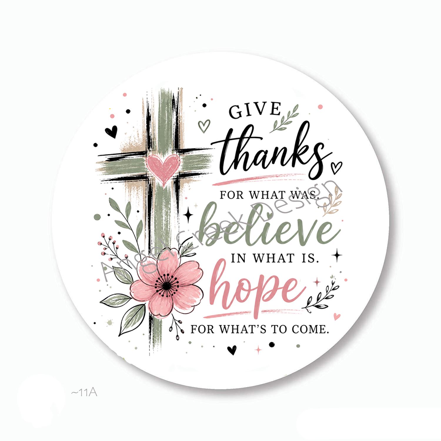 Inspirational Stickers, Believe Stickers, Give Thanks Believe Hope Labels, Inspirational Cross Favors, Religious Envelope Seals