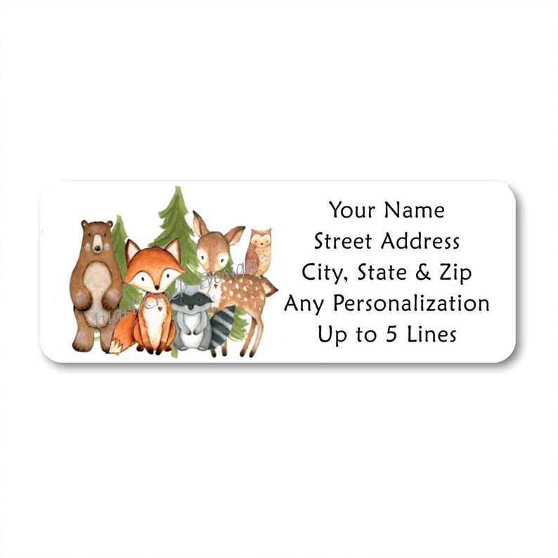 Woodland Animals Personalized Return Address Labels, Woodland Animals ...