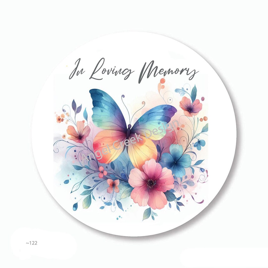 Butterfly Stickers, in Loving Memory Stickers, Sympathy Envelope Seals ...