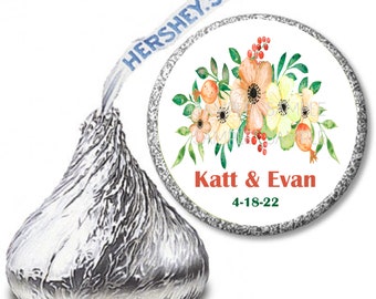 108 Hershey Kiss Labels | Wedding Candy Labels | Wedding Candy Favors | Personalized Bridal Shower Candy Labels | KTT18