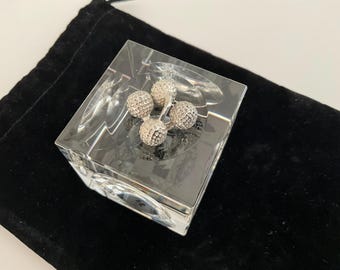 Golf Ball Silver Cuff Links