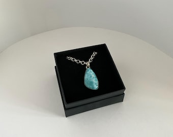 Larimar Necklace with 15" Chain and 3" Extension (Boxed)