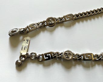 Versace Rare Vintage Silver Chain Belt