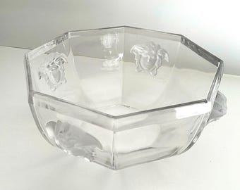 Versace Bowl Rosenthal Medusa Lumiere Crystal Octogonal