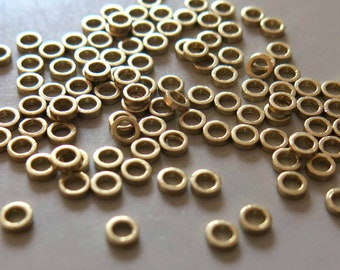 1000pcs Raw Brass Rings Beads,Solid Brass Spacer, Spacer Beads 4mm - F962