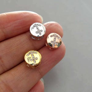 CZ Micro Pave Round Constellation Beads,  Sagittarius Cubic Zirconia Beads 9mm - CZ140