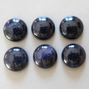 6pcs Blue sand Stone Round Cabochon Flat Back Stones 14mm