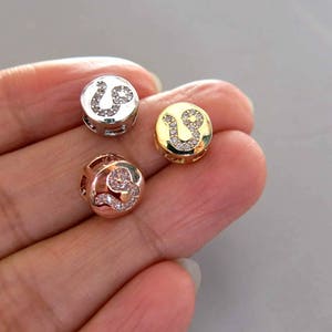 CZ Micro Pave Round Constellation Beads, LEO Cubic Zirconia Beads 9mm - CZ143