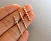CZ Micro Pave bar Pendants, Cubic Zirconia Charms - CZ111