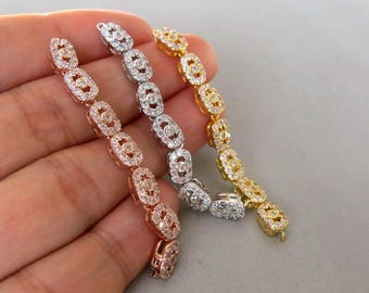 CZ Micro Pave Pendants, Cubic Zirconia Connectors - CZ112