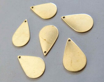 50pcs Raw Brass Drop Charms,Findings 22mm x 14mm- F795