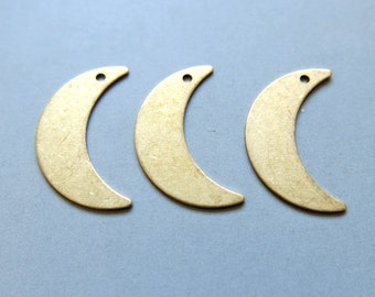 10 pcs Hollow Glittery Crescent moon Half moon Raw brass Pendant Charm Jewellery making Jewellery supplies Earrings making