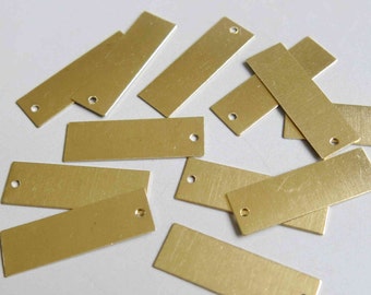 100pcs Raw Brass Rectangle Charms,Stamping Tags Findings 28mm x 9mm - F211