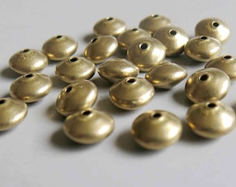 100pcs Raw Brass Beads Spacer Beads 9.5mm x 5.5mm - F195