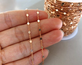 5 meters Raw Red Copper Soldered Chains,Disk Chains,Necklace 2mm - F1128