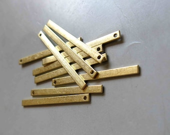 100pcs Raw Brass Rectangle Pendants ,Stamping Tags Findings 20mm x 2mm - F380