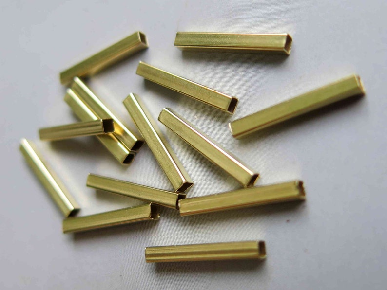 300pcs Raw Brass Tube Beads Straight Shape in Square Rod 15mm Etsy
