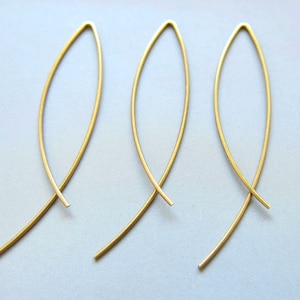50pcs Raw Brass Ear Wire, Earring Findings 50mm  - F1339