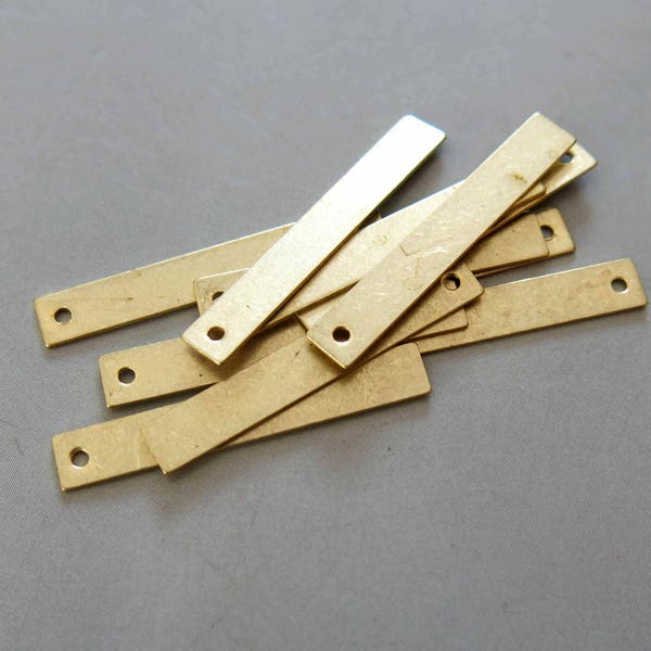 100pcs Raw Brass Rectangle Charms,Stamping Tags Findings 27mm x 3.5mm - F788