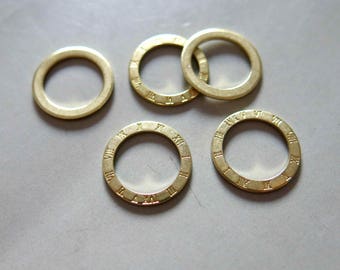 50pcs Raw Brass Round Rings Charms, Pendants Findings 16mm - F697