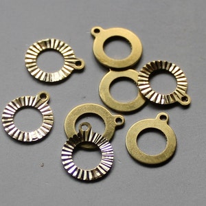 100 stuks onbewerkte koperen ronde bedels, onderdelen 10 mm - F56