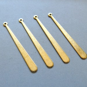 100 Stück Rohmessing Anhänger, Strip Stamping Tags Zubehör 37 mm x 4 mm - F1256