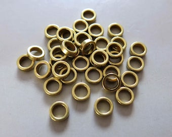 200pcs Raw Brass Round Ring 6mm - F805