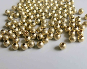 500pcs Raw Brass Round Shape Beads Spacer Beads 4mm - F193