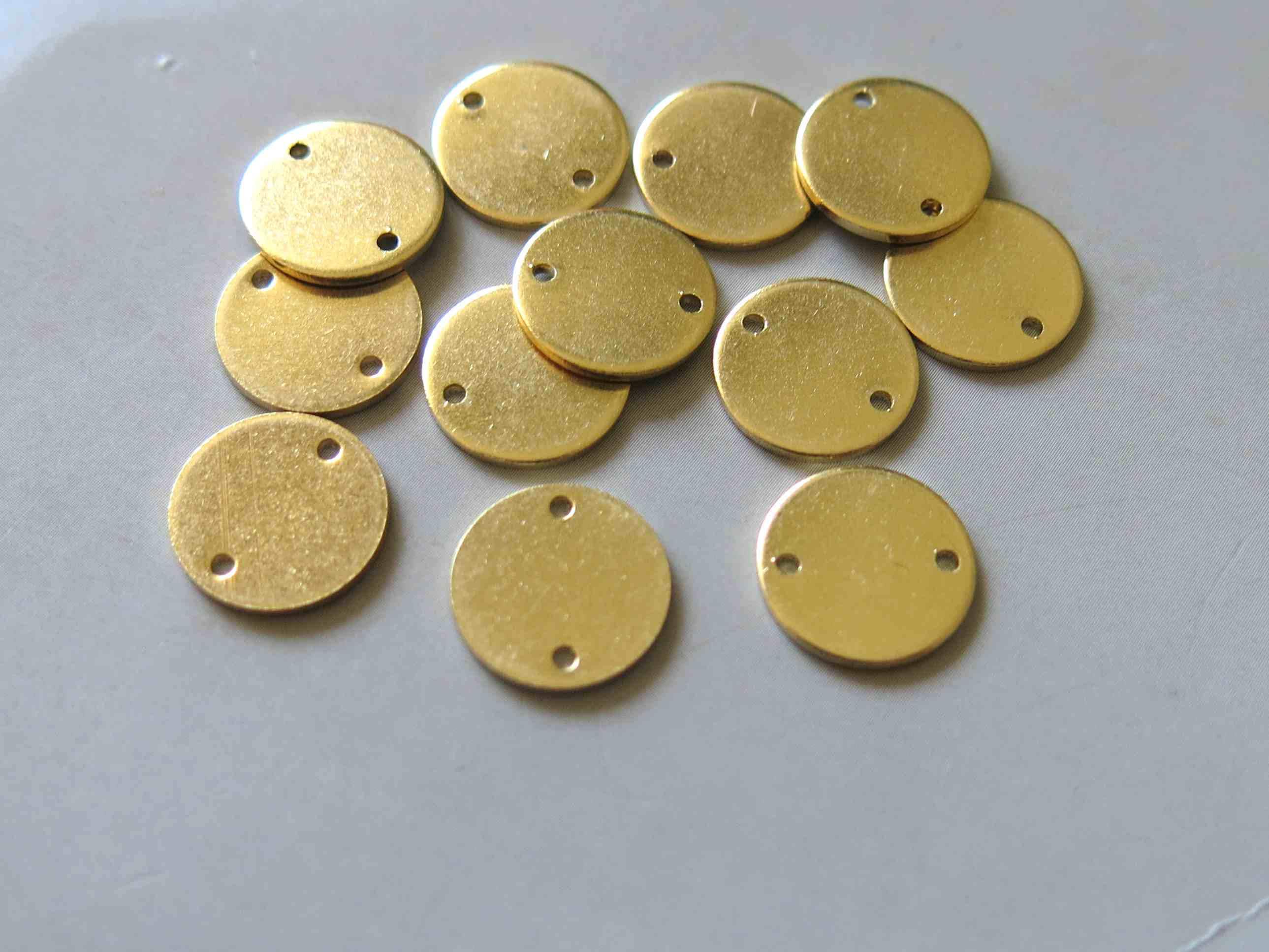 真鍮製丸型コネクター（刻印タグ用金具）10mm 100個入り - F1111