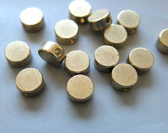 10pcs Raw Brass Round Beads Spacer Beads 15mmx5mm - F2085
