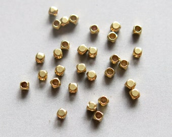 300pcs Raw Brass Square With Rounded Corners Beads Spacer Beads 2mm - F1398