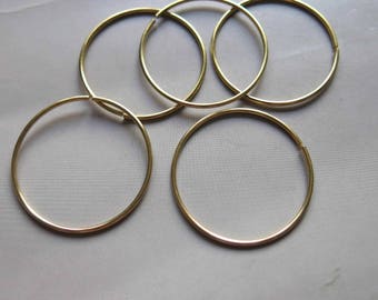 50pcs Raw Brass Round Rings ,Circle Connector, Findings 35mm  - F717