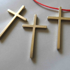 10pcs Raw Brass Cross Charms,Pendants 39mmx22mm - F456