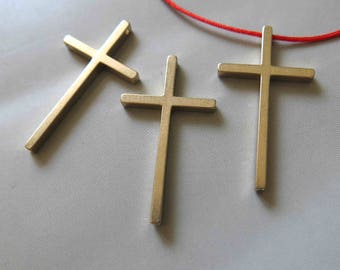 10pcs Raw Brass Cross Charms,Pendants 39mmx22mm - F456