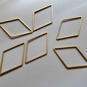 100pcs Raw Brass Rhombus Rings , Findings 34mm x 18mm - F302