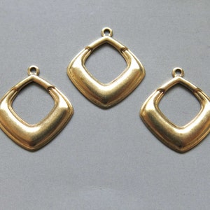 30pcs Raw Brass Rhombus Charms ,Pendants 22mm x 20mm- F2004
