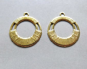 20pcs Raw Brass Round Charms ,Pendant Findings 21mm- F2027