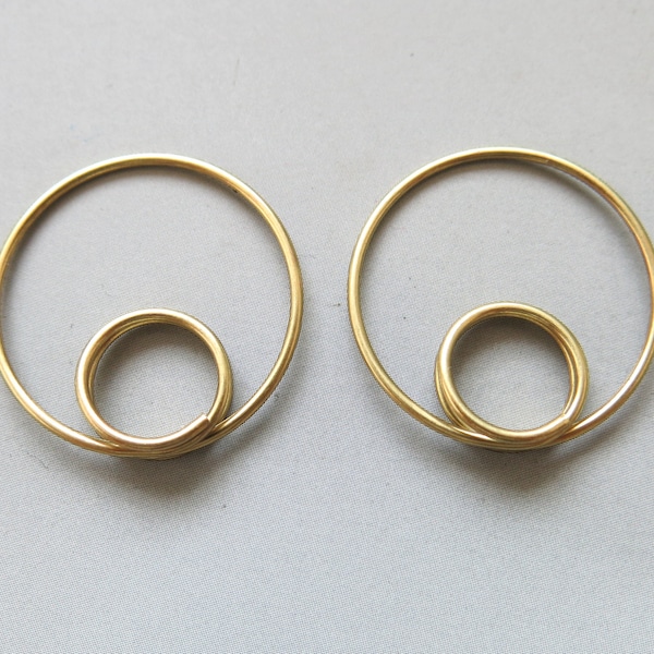 30pcs Raw Brass Round Rings Charms, Findings 24mm  - F1672