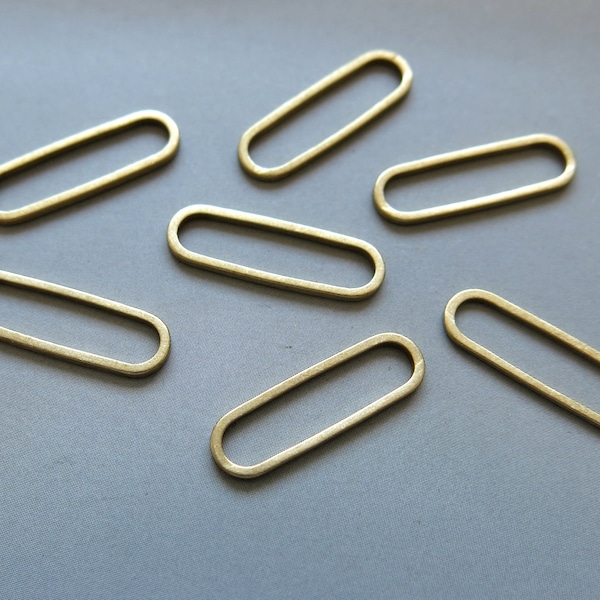 100pcs Raw Brass Oval Rings , Résultats 20mm x 6mm - F1252