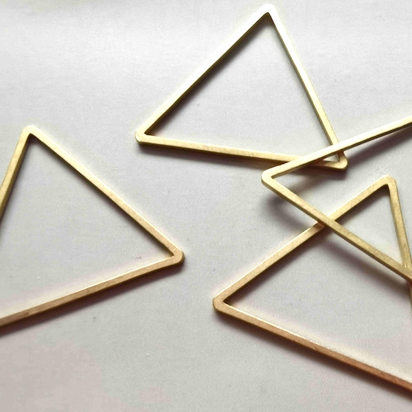 50pcs Raw Brass Triangle Rings , Findings 27mm  - F1352