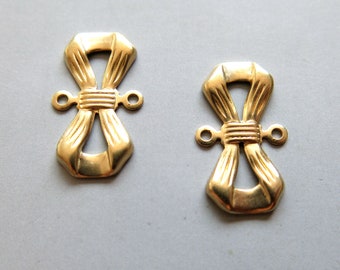 20pcs Raw Brass Bowknot Charms, Pendentifs Résultats 30mm x 15mm - F1976