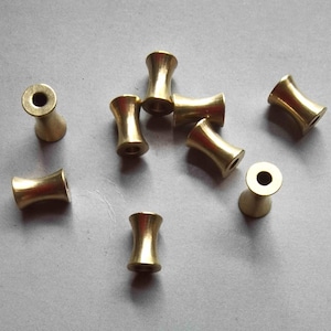 100pcs Raw Brass Tubes Beads Spacer Beads 6mm x 3mm - F658 image 1