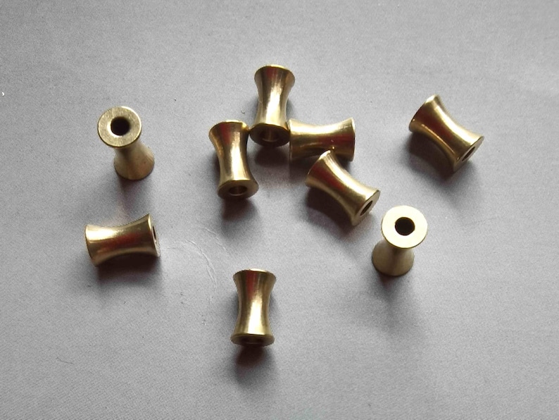 100pcs Raw Brass Tubes Beads Spacer Beads 6mm x 3mm - F658 image 1