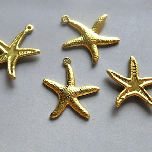 30pcs Raw Brass Starfish Charms,Pendants 22mm - F1367