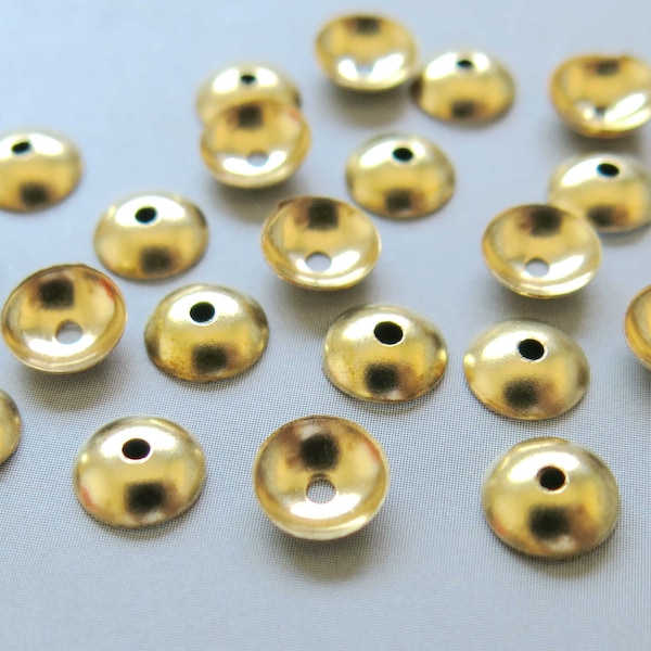 300pcs Raw Brass Bead Caps, Résultats 6mm - F1349