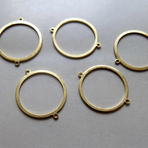50pcs Raw Brass Round Rings , Connectors Pendants 20mm  - F917