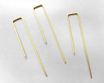 50pcs Raw Brass Ear Wire Earring,Earrings Hook, Findings 45mm x 8mm - F1742