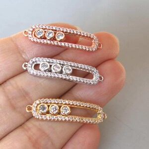 CZ Micro Pave Pendants, Cubic Zirconia Connectors - CZ177