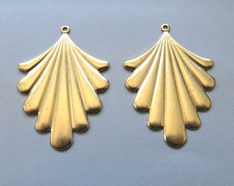 10pcs Raw Brass Leaf Charms, Pendants 41mmx30mm - F1682
