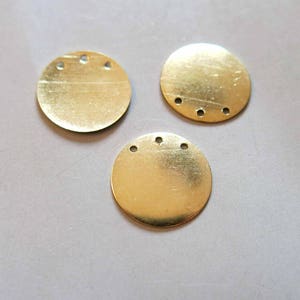 50 stuks ronde bedels onbewerkt messing, stempellabel, hangers 19 mm - F685